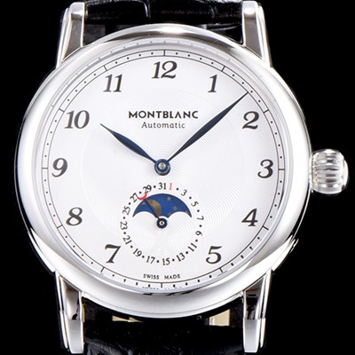 SA급 몽블랑 남성용 박서준이 선택한 드라마 속 그 시계!! U0116508 스타 레거시 문페이즈 아이코닉 스타 컬력션 화이트 다이얼 오토매틱 무브먼트 MON0401 xx