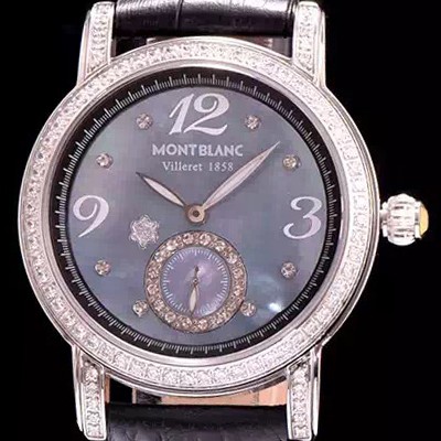 SA급 몽블랑 여성용 스포츠 라이트 블루 쉘 다이얼 다이아몬드 주얼리 세팅 쿼츠 무브먼트 MON42002 xx