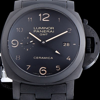 SA급 파네라이 남성용 투토네로 루미노르 1950 GMT PAM00438 오토매틱 Cal. P 9001 무브먼트 블랙 다이얼 PAN0204 xx