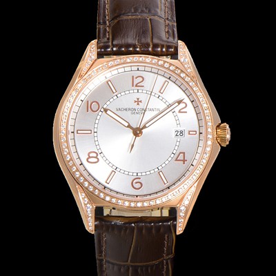 SA급 바쉐론 콘스탄틴 남성용 피프티식스 Ref.4600E 오토매틱 1326 타입 18K 로즈골드 40mm 보석/큐빅 가죽줄 실버 다이얼 vac1149 xx