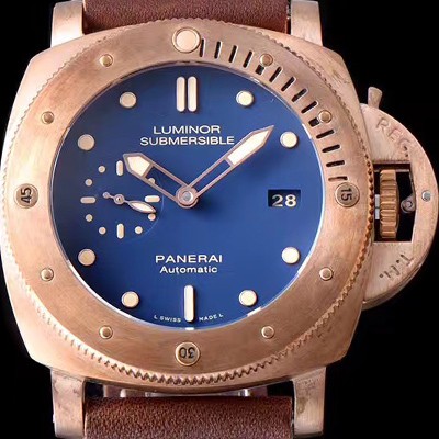 SA급 파네라이 남성용 서브머서블 1950 3데이즈 브론조 PAM00671 오토매틱 Cal.P9010 무브먼트 블루 다이얼 PAN1222 xx