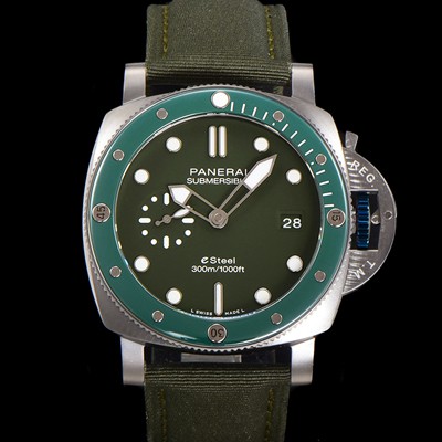 SA급 파네라이 남성용 서브머시블 베르데 스메랄도 PAM01287 오토매틱 Cal P. 900 타입 44mm 그린 다이얼 pan5212 xx