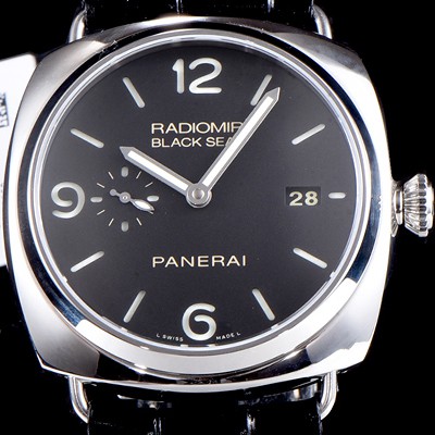 SA급 파네라이 남성용 라디오미르 PAM00388 3데이즈 블랙씰 에디션 오토매틱 Cal.P.9000 무브먼트 블랙 다이얼 PAN0254 xx