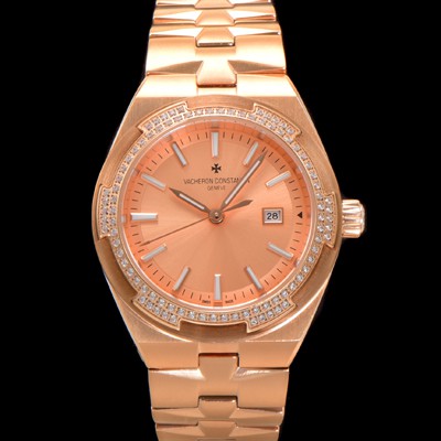 SA급 바쉐런 콘스탄틴 여성용 오버시즈 4605V200R-B968 18K 로즈골드 오토매틱 무브먼트 35mm 샴페인 다이얼 vac1145 xx