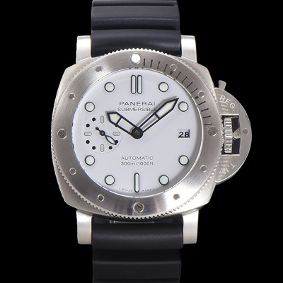 SA급 파네라이 남성용 서브머시블 비앙코 PAM02223 오토매틱 Cal P. 900 타입 42mm 우레탄 화이트 다이얼 pan5208 xx