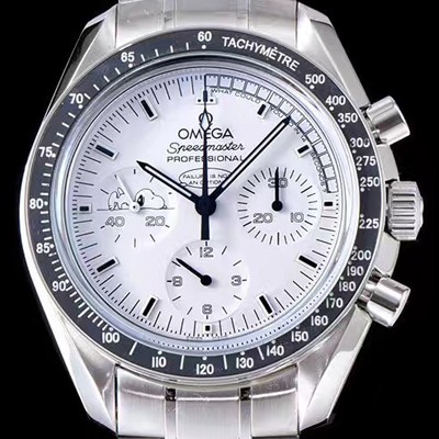 SA급 오메가 남성용 스피드마스터 3573.50.00 화이트 다이얼 스위스 정품 쿼츠 무브먼트 OMG0004 xx