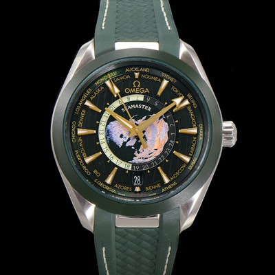 SA급 오메가 남성용 씨마스터 1:1수제공정형 220.30.43.22.10.001 아쿠아테라 150M GMT 월드타이머 43미리 오토매틱 Cal. 8938 타입 메탈줄 그린 다이얼 omg20247 xx