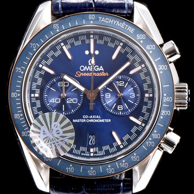 SA급 오메가 남성용 스피드마스터 329.53.44.51.03.001 레이싱 코-액시얼 마스터 크로노미터 타키미터 크로노그래프 블루 다이얼 일본 수입산 쿼츠 무브먼트 OMG0005 xx