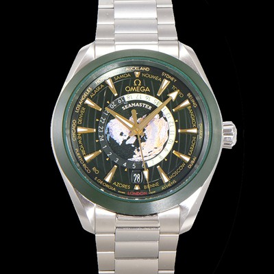 SA급 오메가 남성용 씨마스터 1:1수제공정형 220.30.43.22.10.001 아쿠아테라 150M GMT 월드타이머 43미리 오토매틱 Cal. 8938 타입 메탈줄 그린 다이얼 omg20246 xx