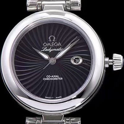 SA급 오메가 여성용 드빌 레이디메틱 신제품!! 425.30.34.20.01.001 물결무늬 입체형 블랙 다이얼 브레이슬릿 오토매틱 무브먼트 OMG0030 xx