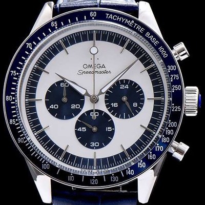 SA급 오메가 남성용 스피드마스터 화이트블루 다이얼 일본쿼츠 OMG00012 xx