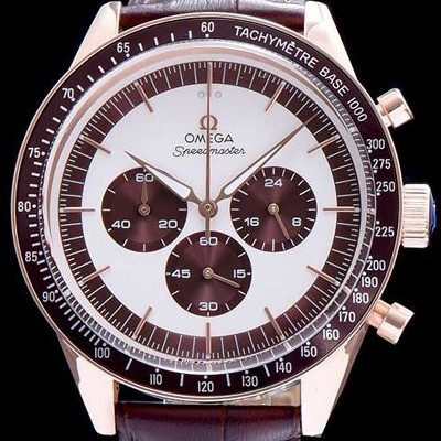 SA급 오메가 남성용 18K 로즈골드 화이트브라운 다이얼 JAPAN QUARTZ (최고급형) 무브먼트 OMG0001 xx