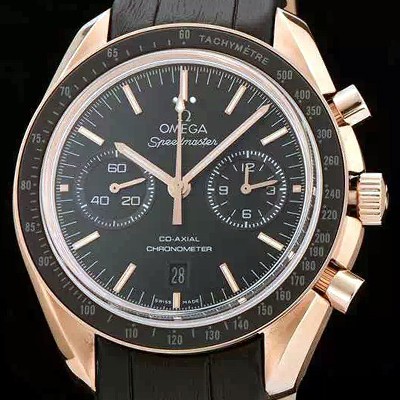 SA급 오메가 남성용 스피드마스터 크로노그래프 블랙다이얼 블랙&골드 OMG0100 xx
