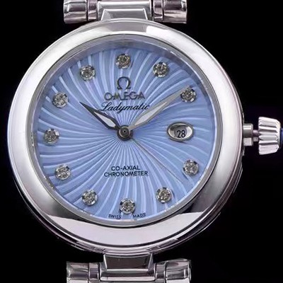 SA급 오메가 여성용 드빌 라이트 블루 다이얼 오토매틱 무브먼트 OMG0342 xx
