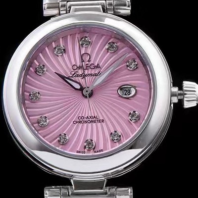 SA급 오메가 여성용 드빌 핑크 다이얼 오토매틱 무브먼트 OMG0344 xx