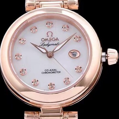 SA급 오메가 여성용 드빌 화이트 다이얼 오토매틱 무브먼트 OMG0301 xx