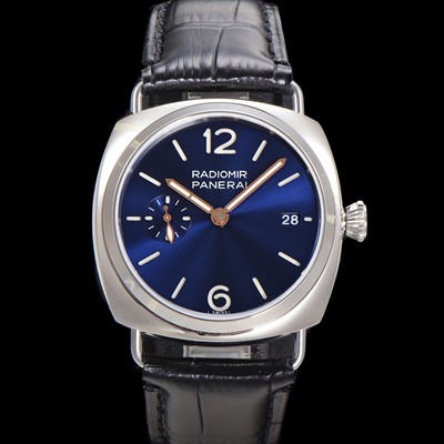 SA급 파네라이 남성용 라디오미르 콰란타 PAM01293 40mm 오토매틱 가죽줄 블루 다이얼 pan5206 xx