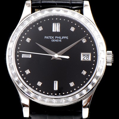 SA급 파텍필립 남성용 하이엔드 최고급 브랜드 칼라트라바 5298P-012 최상급 쥬얼 다이아몬드 베젤 18k 화이트골드 블랙 다이얼 오토매틱 무브먼트 PAT0130 xx