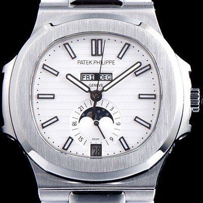 SA급 파텝필립 남성용 파텍필립 신형 노틸러스 데이데이트 문페이즈 화이트 텍스쳐드 다이얼 기계식 자동형 무브먼트 PAT0130 xx