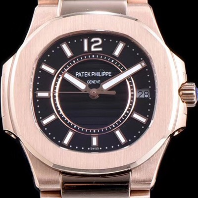 SA급 파텍필립 여성용 노틸러스 7010/1R-010 하이엔드 최고급 18k 로즈골드 블랙 텍스쳐 다이얼 브레이슬릿 스위스 정품 쿼츠 무브먼트 PAT0100 xx