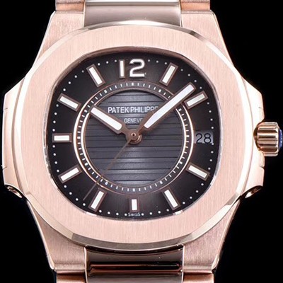 SA급 파텍필립 여성용 노틸러스 7011/1R-010 하이엔드 최고급형 18k 로즈골드 브라운 텍스쳐 다이얼 브레이슬릿 스위스 정품 쿼츠 무브먼트 PAT0101 xx