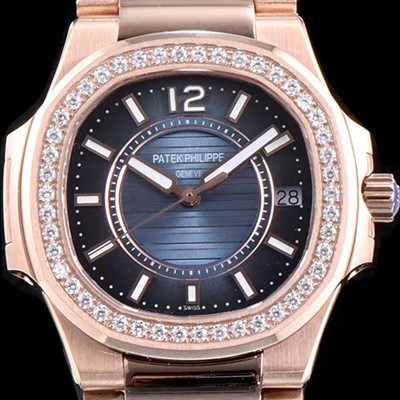 SA급 파텍필립 여성용 노틸러스 7010/1R-010 하이엔드 최상급쥬얼 다이아몬드 베젤 그레이 텍스쳐 다이얼 브레이슬릿 스위스 정품 쿼츠 무브먼트 PAT0102 xx