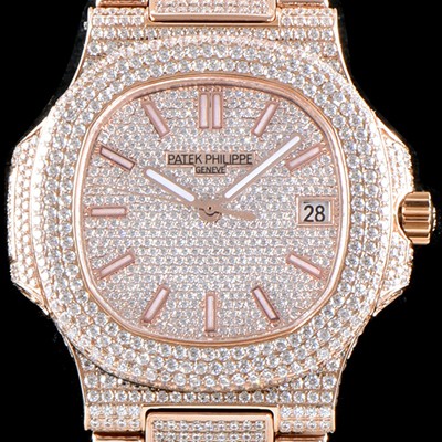 SA급 파텝필립 남성용 파텍필립 5719/10G-010 노틸러스 스위프 세컨즈 18K 로즈골드 럭셔리한 최상급쥬얼 다이아몬드 풀 셋팅 브레이슬릿 Cal.324 S C 오토매틱 무브먼트 PAT0100 xx