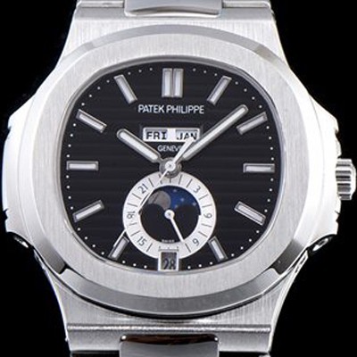 SA급 파텍필립 남성용 노틸러스 블랙 다이얼 오토매틱 무브먼트 PAT0201 xx