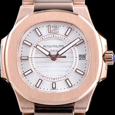 SA급 파텍필립 여성용 노틸러스 7011/1G-001 하이엔드 최고급형 18k 로즈골드 화이트 텍스쳐 다이얼 브레이슬릿 스위스 정품 쿼츠 무브먼트 PAT0100 xx