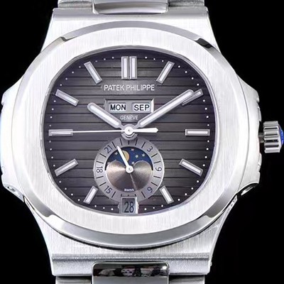 SA급 파텍필립 남성용 노틸러스 그레이 다이얼 오토매틱 무브먼트 PAT0205 xx