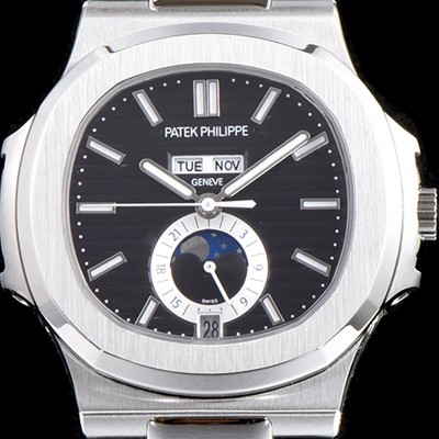 SA급 파텝필립 남성용 파텍필립 신형 노틸러스 데이데이트 문페이즈 블랙 텍스쳐드 다이얼 기계식 자동형 무브먼트 PAT0131 xx