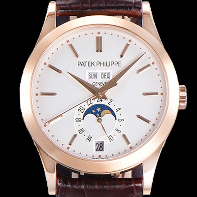 SA급 파텍필립 남성용 컴플리케이션 5396R 에뉴얼 캘린더 39MM UP!! 데이-데이트 문페이즈 18K 로즈골드 케이스 화이트 다이얼 Cal.324 S C 오토매틱 무브먼트 PAT0155 xx