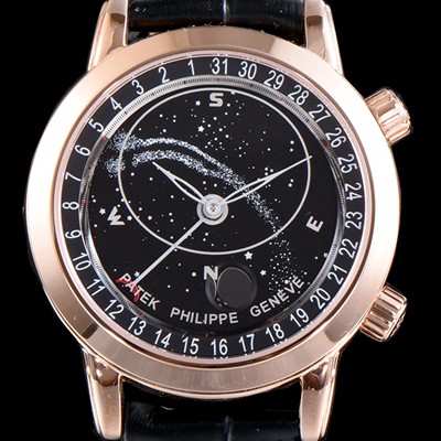 SA급 파텍필립 남성용 그렌드 컴플리케이션 6102R-001 셀리스티얼 18K 로즈골드 블랙 다이얼 오토매틱 무브먼트 PAT0130 xx