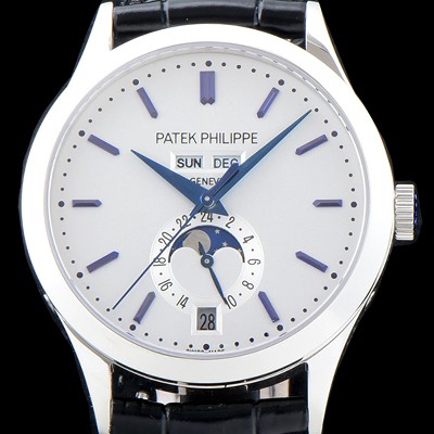SA급 파텍필립 남성용 신형!!컴플리케이션 5396G-011 에뉴얼 캘린더 데이-데이트 문페이즈 화이트 다이얼 Cal.324 S C 오토매틱 무브먼트 PAT0004 xx