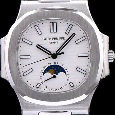 SA급 파텍필립 남성용 노틸러스 화이트 다이얼 오 PAT0230 xx