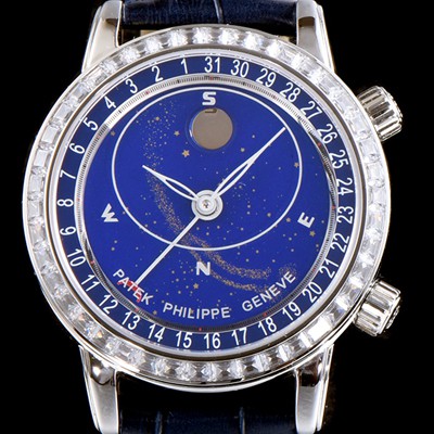 SA급 파텍필립 남성용 셀리스티얼 스카이 차트 그렌드 컴플리케이션 5102PR 워치 업!! 바게크 컷 다이아몬드 베젤 블루 천체 다이얼 문페이즈 셀프 와인딩 칼리버 240 LU CL C 무브먼트 PAT0115 xx