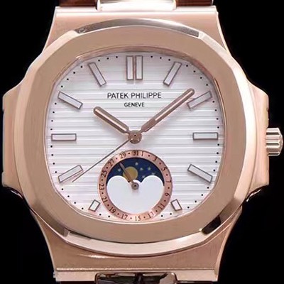 SA급 파텍필립 남성용 노틸러스 5726A-001 로즈골드 화이트 다이얼 오토매틱 무브먼 PAT420 xx