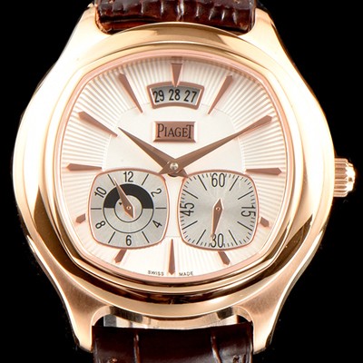 SA급 피아제 남성용 엠퍼라도 G0A32017 쿠썽 시계 세컨드 타임존 18K 로즈골드 케이스 화이트 기요쉐 다이얼 Cal.850P 타입 오토매틱 무브먼트 PIA4253 xx