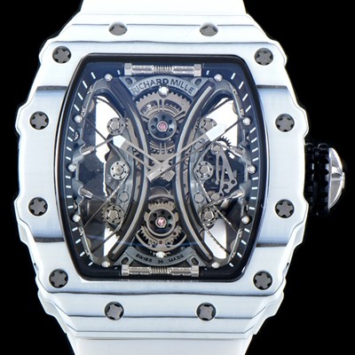 SA급 리차드밀레 남성용 뚜르비용 RM53-01 파블로 맥도너우 화이트 카본 TPT 스켈레톤 다이얼 오토매틱 무브먼트 RIC0402 xx