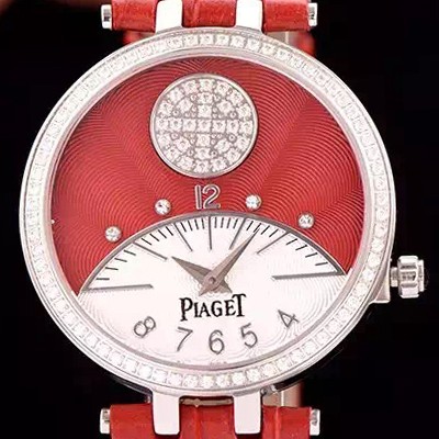 SA급 피아제 여성용 워치 레드&화이트 텍스쳐다이얼 최상급 쥬얼 다이아몬드 베젤 스위스 쿼츠 무브먼트 PIA4212 xx