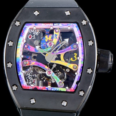 SA급 리차드밀레 남성용 리차드밀 RM68-01 콩고 스페셜 에디션 그래피티 스켈레톤 다이얼 오토매틱 무브먼트 RIC0242 xx