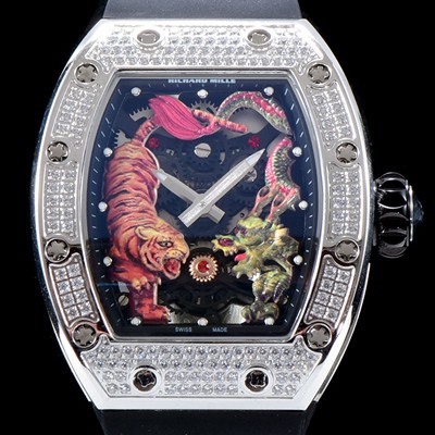 SA급 리차드밀레 남성용 리차드밀 RM51-01 타이거&드래곤 미쉘 요 워치!! 수공 맞물림 형식의 쥬얼세팅 스켈레톤 다이얼 오토매틱 무브먼트 RIC0411 xx