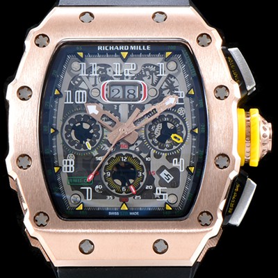 SA급 리차드밀레 남성용 오토매틱 플라이백 RM11-03RG 오버사이즈 데이트 크로노그래프 고급스러운 18K 로즈골드 스켈레톤 다이얼 오토매틱 무브먼트 RIC0410 xx