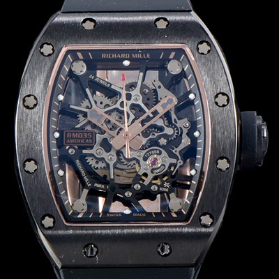 SA급 리차드밀레 남성용 리차드밀레 RM035 골드&세라믹 에디션!! KV 이너베젤 스켈레톤 다이얼 오토매틱 무브먼트 RIC0400 xx