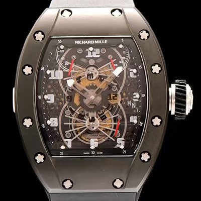 SA급 리차드밀레 남성용 RM022 블랙 PVD코딩 스켈레톤 다이얼 블랙 러버 스트랩 오토매틱 무브먼트 RIC0400 xx