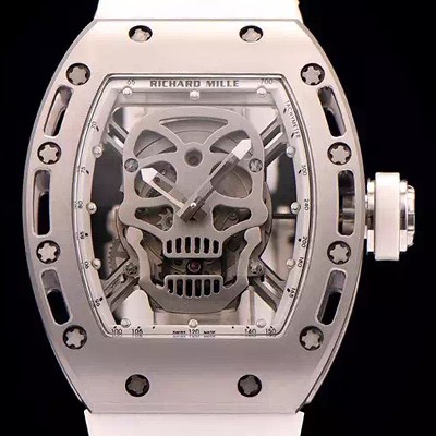 SA급 리차드밀레 남성용 리차드밀레 RM052 뚜르비용 스컬 워치 1:1 수공 맞물림 형식의 쥬얼세팅 스켈레톤&해골무늬 다이얼 오토매틱 무브먼트 RIC0402 xx
