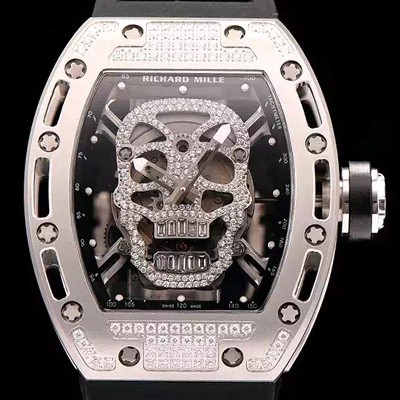 SA급 리차드밀레 남성용 리차드밀레 RM052 뚜르비용 스컬 워치 1:1 수공 맞물림 형식의 쥬얼세팅 스켈레톤&해골무늬 다이얼 오토매틱 무브먼트 RIC0404 xx