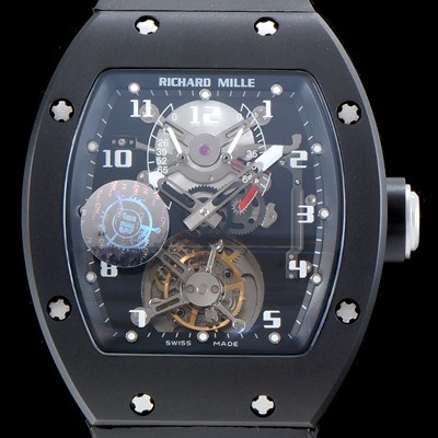 SA급 리차드밀레 남성용 최초의 모델 RM001 투르비용 컬렉션UP!! 블랙 PVD 코팅 블랙&스켈레톤 다이얼 아시안 투어빌론 탑재 무브먼트 ric0277 xx