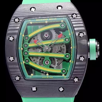 SA급 리차드밀레 남성용 RM59-01 스켈레톤 그린옐로 다이얼 오토매틱 무브먼트 RIC4235 xx