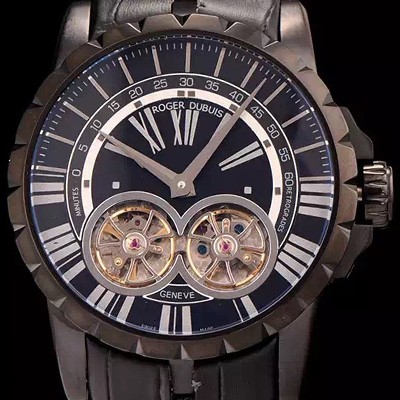 SA급 로저드뷔 남성용 엑스칼리버 아시안 오토매틱 블랙 다이얼 47mm ROG4225 xx